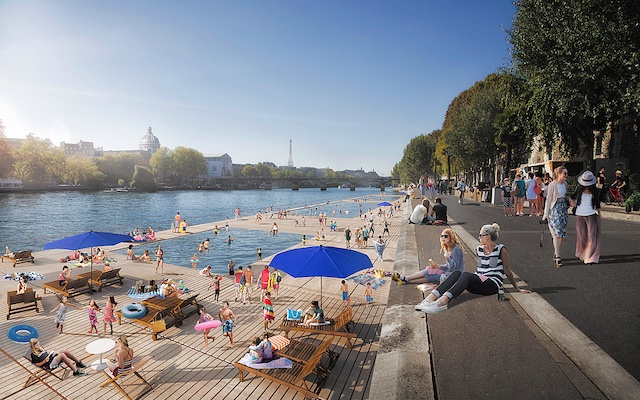 Projet de baignade dans la Seine près du Pont neuf / © Ville de Paris - Apur Luxigon