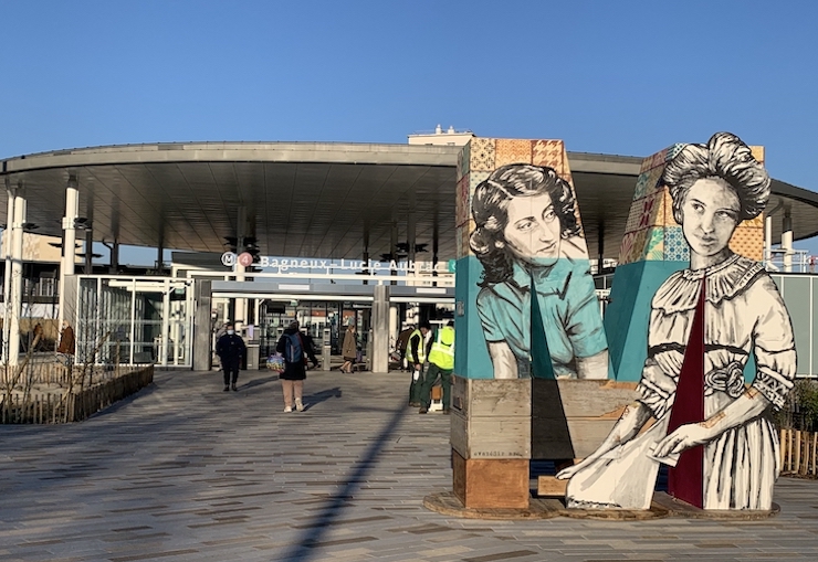 La station de métro Lucie Aubrac, l'une des deux nouvelles stations de la ligne 4 ouvertes fin janvier à Bagneux / © Virginie Jannière pour Enlarge your Paris