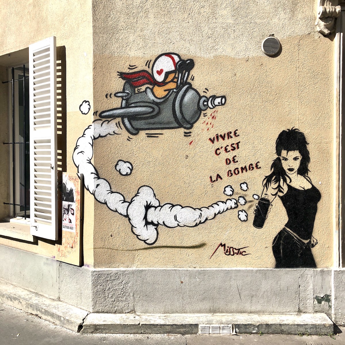 Une oeuvre signée Miss Tic sur la Butte aux Cailles dans le 13e / © Phénomèn'art