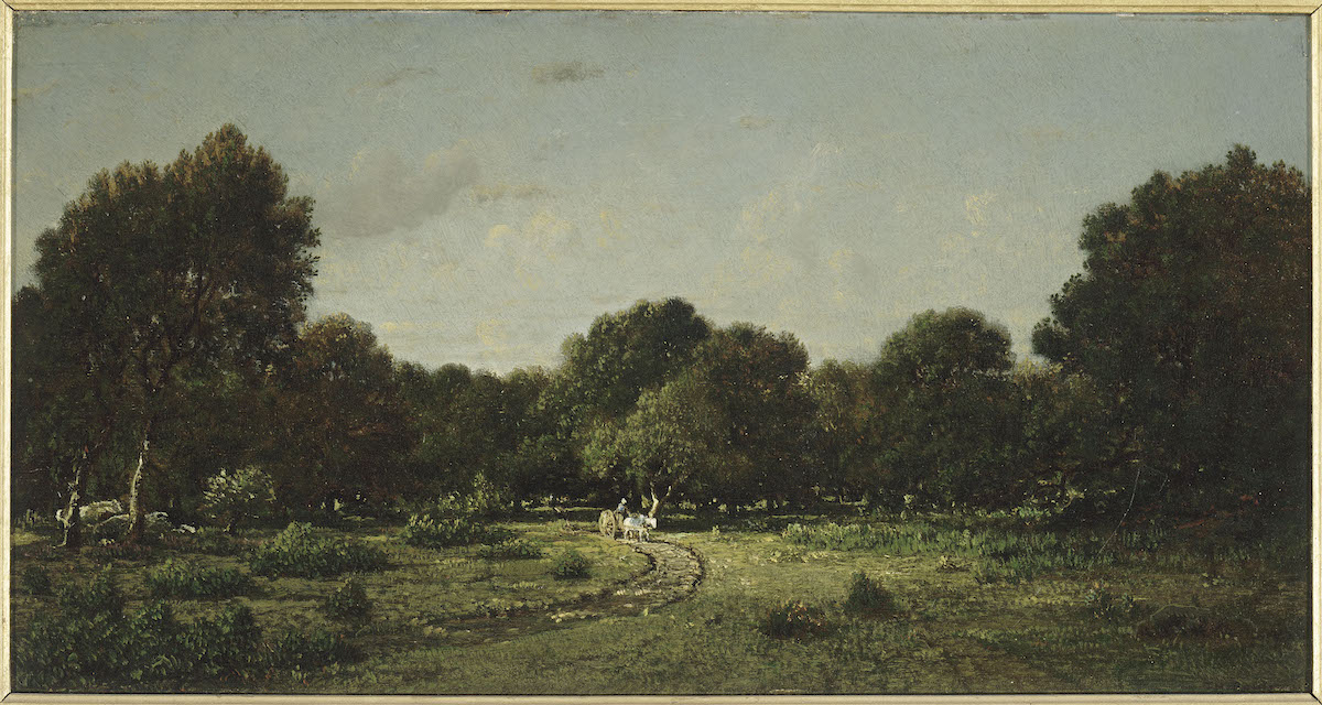 Clairière dans la haute futaie de la forêt de Fontainebleau par Théodore Rousseau / Clairière dans la Haute Futaie, forêt de Fontainebleau