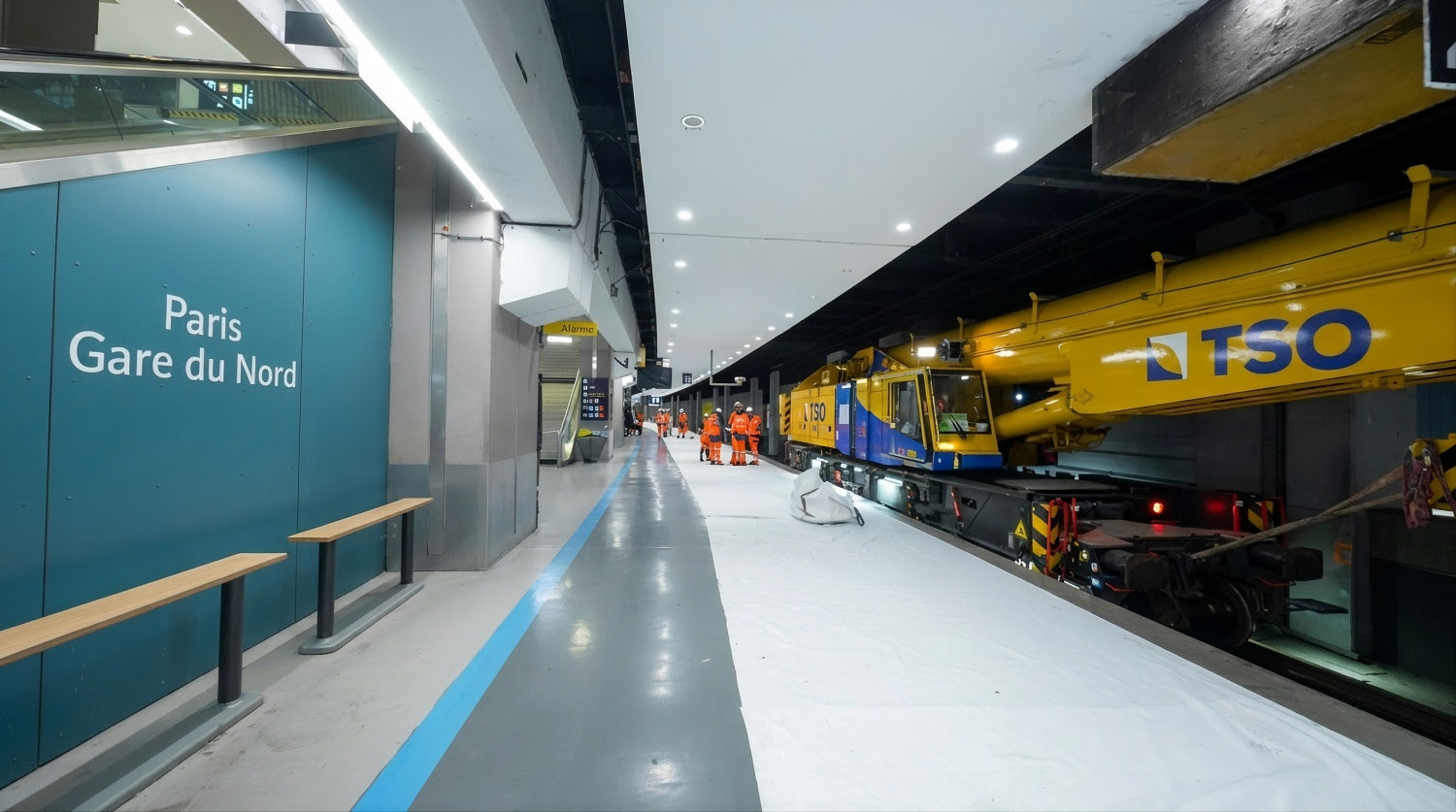 Travaux sur les lignes B et D du RER, en gare du Nord. Photo Ile-de-France mobilités