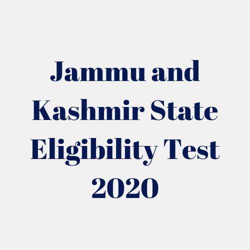 Jammu and Kashmir State Eligibility Test 2020