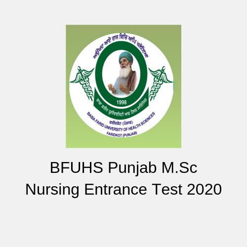 BFUHS Punjab M.Sc Nursing Entrance Test 2020