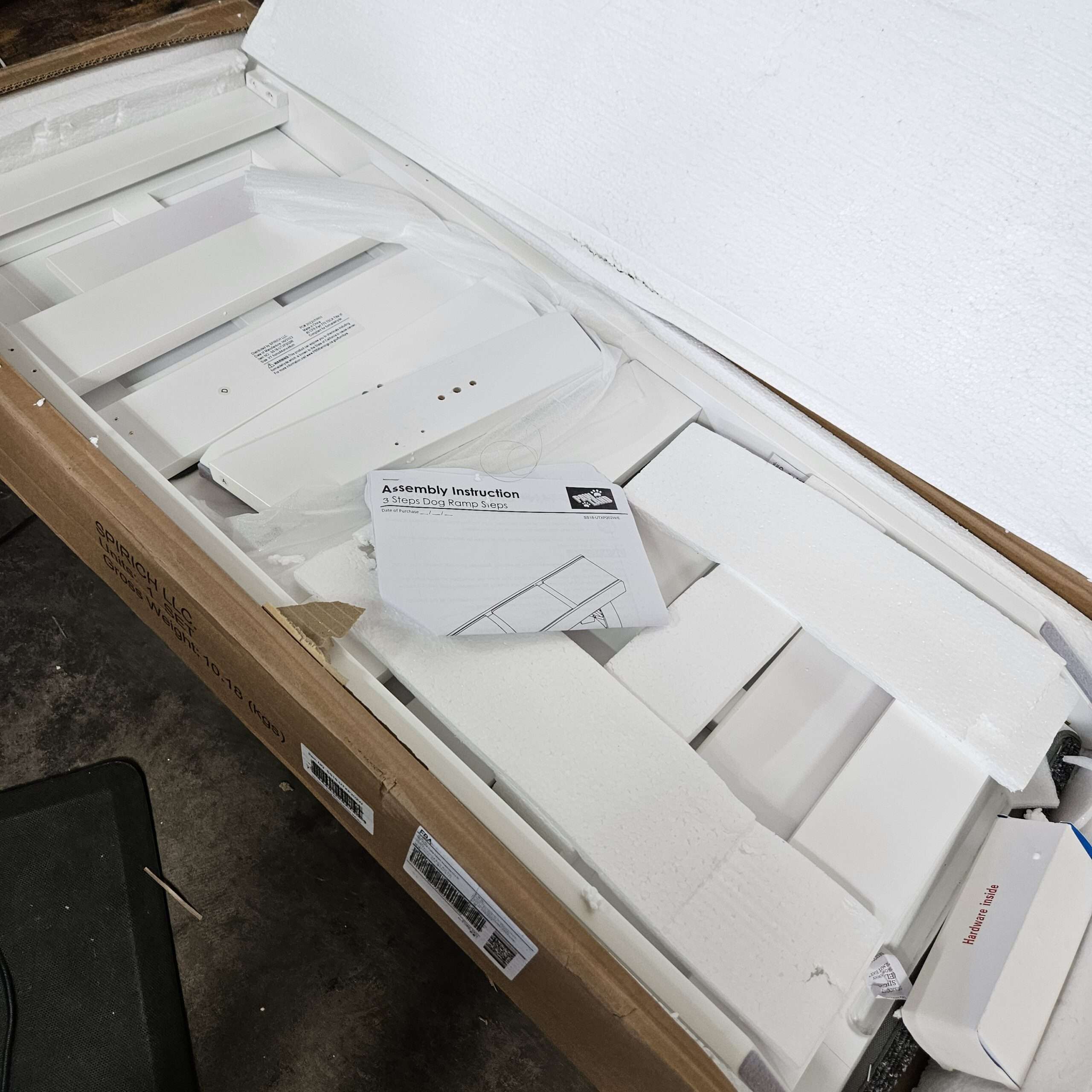 PAWLAND 2In1 Portable Folding Pet Stairs For Dogs, Cats, High Beds