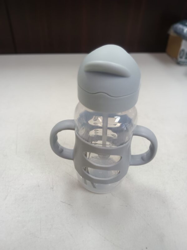 *** 1 CUP*** GREY***Dr. Brown's Wide-Neck Sippy Straw Bottles with Silicone Handles, Gray 9oz/270ml | EZ Auction