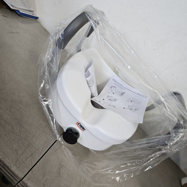 Carex E-Z Lock Raised Toilet Seat With Handles, 5" Toilet Seat Riser with Arms, Fits Most Toilets, Handicap Toilet Seat | EZ Auction
