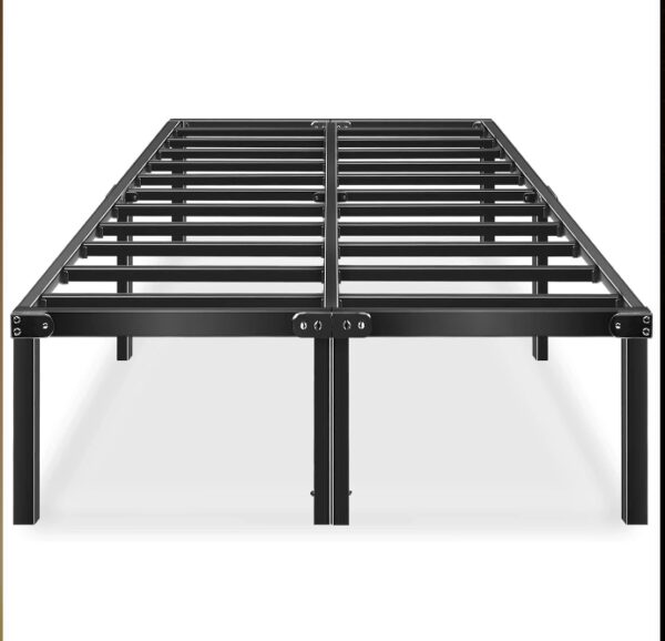 HAAGEEP 18 Inch Queen Bed Frame No Box Spring Needed High Platform Bedframes with Storage Size Black Metal | EZ Auction