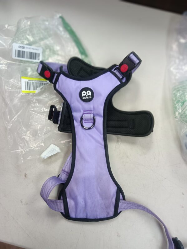 ***USED*** SEE PICTURES***LED Light Up Dog Harness: Reflective Adjustable Vest with Rechargeable, No-Choke Pet Harness Easy Control Handle for Small Medium Large X-Large Size Dogs (Purple,XL) | EZ Auction