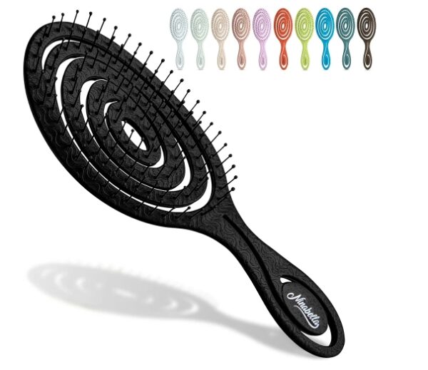 Ninabella Organic Detangling Hair Brush for Women, Men & Children - Does not Pull on Hair - Hair Straightening Brushes for Straight, Curly & Wet Hair - Unique Spiral Hairbrush | EZ Auction