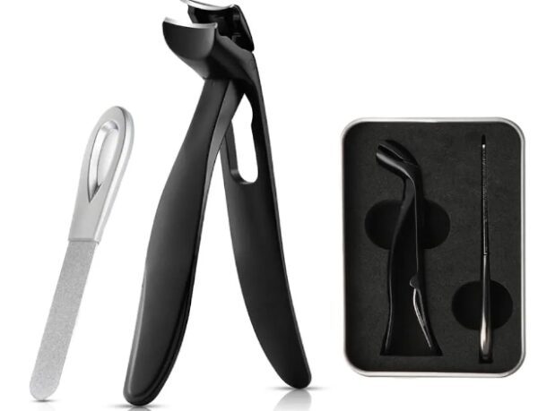 Stainless Steel Nail Clipper Wide Mouth Anti-Splash Large Opening Nail Clipper Thick Nail Adult Special Nail Clipper Manicure Tool (Black 2PC | EZ Auction