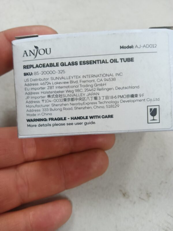 ***OIL REPLACEMENT TUBE ONLY***ANJOU REPLACEABLE GLASS ESSENTIAL OIL TUBE AJ-AD012 | EZ Auction