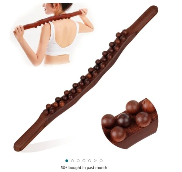 Guasha Wood Stick Tools Wood Therapy Massage Tools for Body Shaping,31 Beads Back Massage Roller Stick,Lymphatic Drainage Massager for Body Shaping (31beads) | EZ Auction