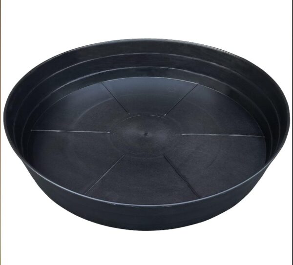 16 Inch Extra Large Planter Saucer, Extra-Deep 4.25 in Black Drip Trays for Flower Pot, Heavy Duty Drainage Tray Indoors No Holes, Plastic Plant Plate Water Catcher for Pots Base | EZ Auction