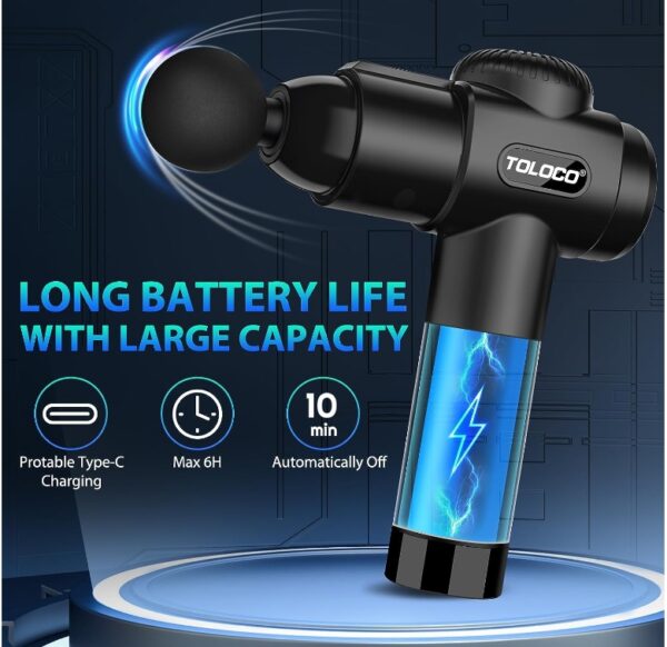 TOLOCO Massage Gun Deep Tissue, Back Massage Gun for Athletes for Pain Relief, Percussion Massager with 10 Massages Heads & Silent Brushless Motor, Relax Gift for Mothers Day and Fathers Gifts, Black | EZ Auction