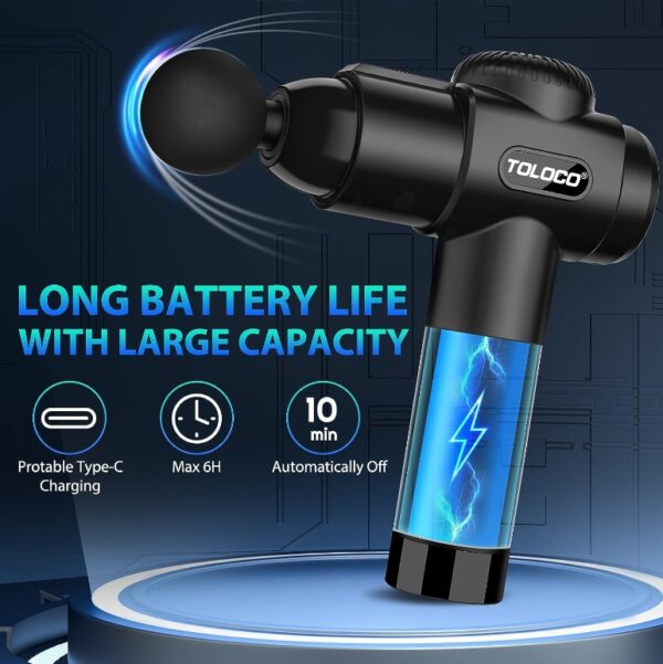 TOLOCO Massage Gun Deep Tissue, Back Massage Gun for Athletes for Pain Relief, Percussion Massager with 10 Massages Heads & Silent Brushless Motor, Relax Gift for Mothers Day and Fathers Gifts, Black | EZ Auction