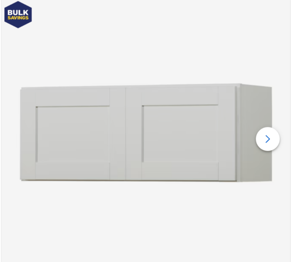 Diamond NOW Arcadia 30-in W x 12-in H x 12-in D White Door Wall Fully Assembled Cabinet (Recessed Panel Shaker Door Style) | EZ Auction