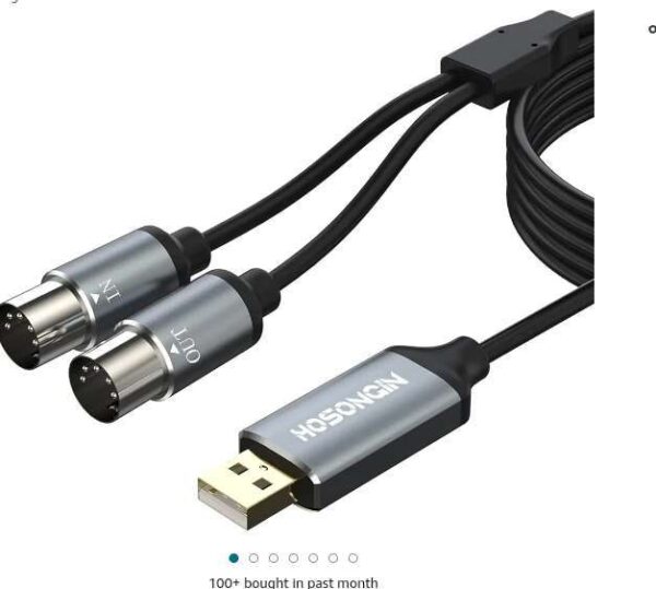 HOSONGIN MIDI to USB Cable 6 Feet, USB to 5-PIN MIDI Interface Adapter Connecting with Keyboard Synthesizer Drum for Editing Recording | EZ Auction