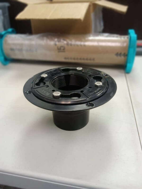 ***DRAIN COVER NOT INCLUDED REFER TO PICTURE***Round Black ABS Shower Drain with 4-1/2 in. | EZ Auction