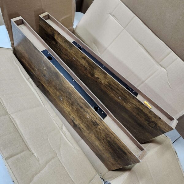 QEEIG Bathroom Shelves 24 inches Long Floating Shelf for Wall 24 x 9 inch Set of 2, Rustic Brown (008-60BN) | EZ Auction