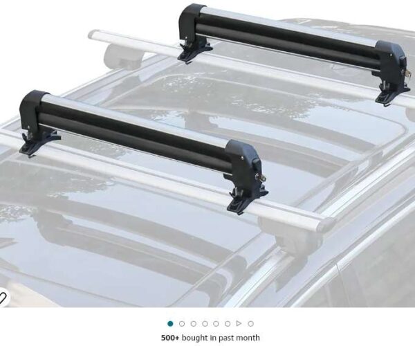 Leader Accessories Car Ski Snowboard Roof Racks, 2 PCS Universal Ski Roof Rack Carriers Snowboard Top Holder, Lockable Fit Most Vehicles Equipped Cross Bars - Deluxe | EZ Auction