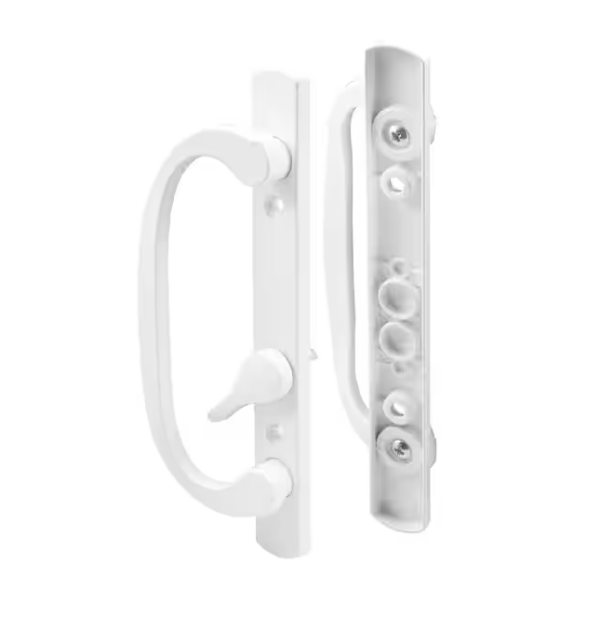 Prime-Line Diecast, White, Patio Door Handle, Offset Thumb turn | EZ Auction