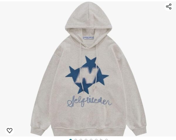 ***WOMENS OVERSIZED SMALL***Aelfric Eden Y2k Hoodie Women Graphic Oversized Hoodies Star Embroidered Hoodied Sweatshirt Casual Vintage Pullover | EZ Auction