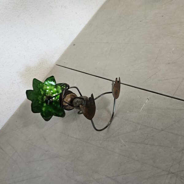 Frog with One Leaf Umbrella Ornament, Metal Yard Ornament | EZ Auction