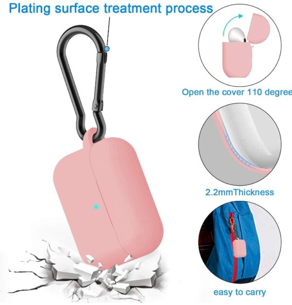 Case Cover is Compatible with Airpods Pro, with Carabiner, 1 Pack Protective Silicone Cover Accessories for Airpods Pro Case (Pink and Light Green | EZ Auction