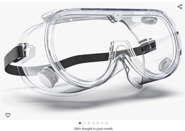 Anti-Fog Indirectly Vented Lab Safety Goggles Over Glasses | EZ Auction