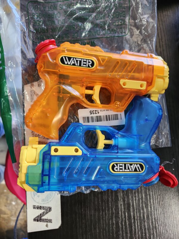 Water Guns for Kids, 2 Pack Squirt Guns Water Blaster 200CC Capacity Water Pistol Toys for Boys Girls Toddlers, Ideal Summer Gifts for Swimming Pool Outdoor Water Fighting Toys (Blue+Yellow) | EZ Auction