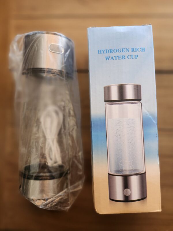 ***Used***Hydrogen Water Bottle, 1200Pbb Portable Hydrogen Water Ionizer Machine, Hydrogen Water Generator, Hydrogen Rich Water Glass Health Cup for Home Travel (Sliver) | EZ Auction