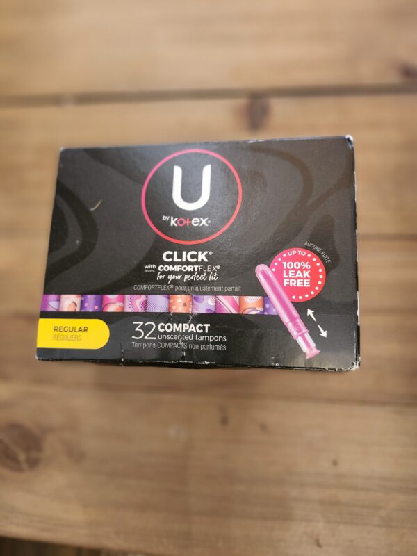 U by Kotex Click Compact Tampons, Regular Absorbency, Unscented, 45 Count | EZ Auction