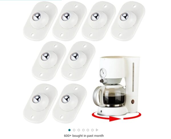 Honoson Self Adhesive Caster Wheels Appliance Rollers Appliance Sliders for Kitchen Appliances 360° Swivel Universal Wheel Mini Small Kitchen(8 Pcs, White with 1 Steel Ball Style) | EZ Auction