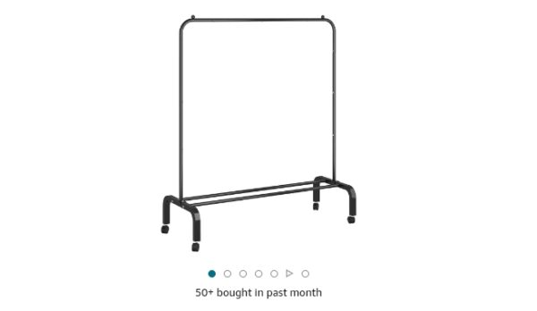 Rolling Clothes Rack Metal Clothing Rack with Wheels Garment Rack with Bottom Shelf for Hanging Clothes Shirts Jeans and Coats Black | EZ Auction