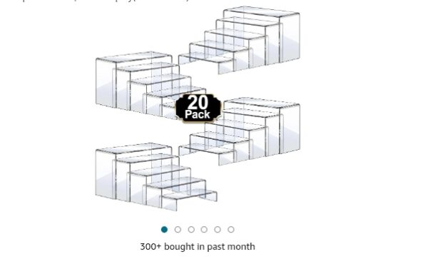 Display Risers, 20 Pcs 4 Set Acrylic Riser Display Stands, Clear Risers Display Shelf Rectangular Acrylic Risers for Decor Display, Showcase Stands for Cupcake Funko, Shoe Display(1-3-4-5-6IN) | EZ Auction