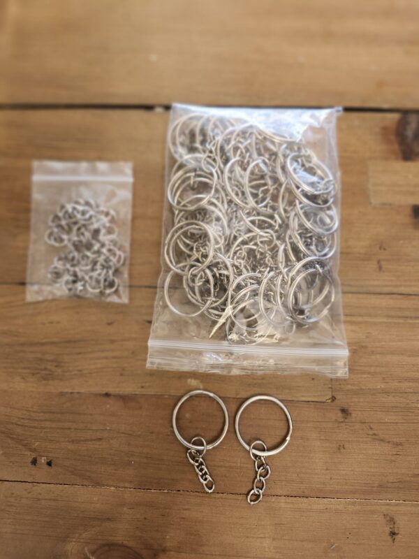 100 Pack Key Ring with Chain and Open Jump,1 inch Split Round Keychain Rings Bulk for Craft Making Jewelry | EZ Auction