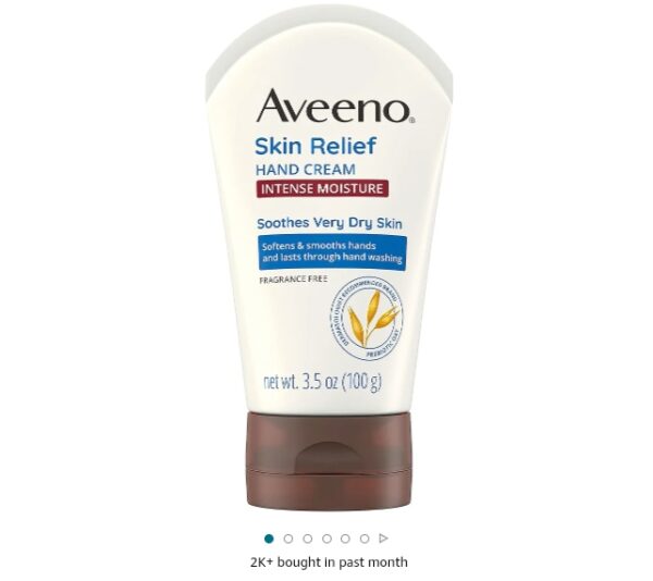 Aveeno Skin Relief Intense Moisture Hand Cream with Soothing Prebiotic Oat for Dry Skin, Sensitive Skin Cream Softens & Smooths Hands & Lasts Through Hand Washing, Fragrance-Free, 3.5 oz | EZ Auction