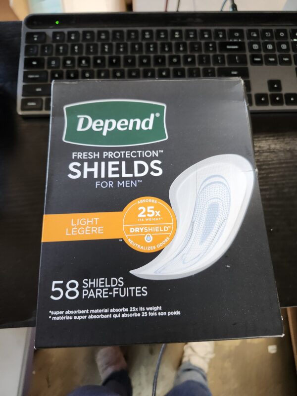 Depend Incontinence/Bladder Control Shields, Incontinence Pads for Men, Light Absorbency, 58 Count (Packaging May Vary) | EZ Auction