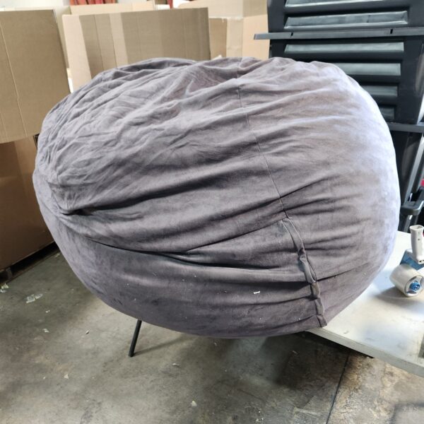 *** USED *** Bean Bag Chairs for Adults - 4' Memory Foam Furniture BeanBag Chair - Big Sofa with Soft Micro Fiber Cover - Round Fluffy Couch for Living Room Bedroom College Dorm - 4 ft, Grey | EZ Auction