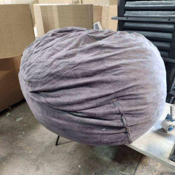 *** USED *** Bean Bag Chairs for Adults - 4' Memory Foam Furniture BeanBag Chair - Big Sofa with Soft Micro Fiber Cover - Round Fluffy Couch for Living Room Bedroom College Dorm - 4 ft, Grey | EZ Auction