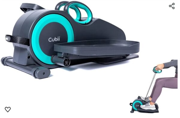 **MISSING CHARGER**Cubii Total Body - Under Desk Seated Elliptical Pedal Exerciser with Built in Upper Body Resistance Bands, 12 Levels of Resistance, LCD Display, Whisper Quiet with Bluetooth - Adult to Seniors | EZ Auction