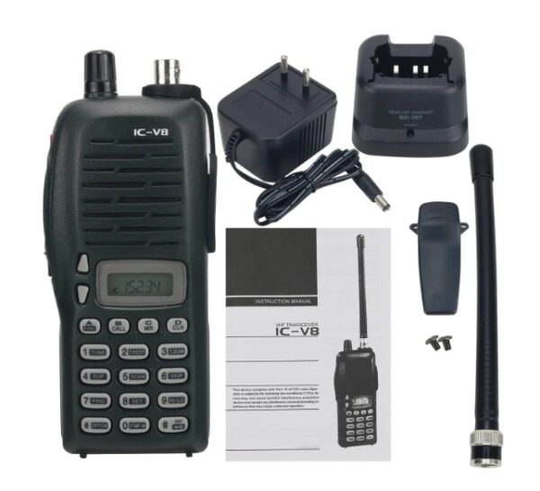 IC-V8 VHF Transceiver 5.5W VHF Radio Walkie Talkie w/ Ni-MH Battery | EZ Auction