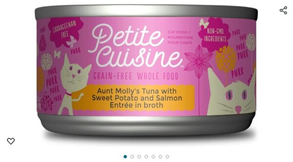 EXPIRE 10/02/2026, PETITE CUISINE Grain Free Wet Cat Food, Aunt Molly's Tuna and Salmon with Sweet Potato, 2.8oz | EZ Auction