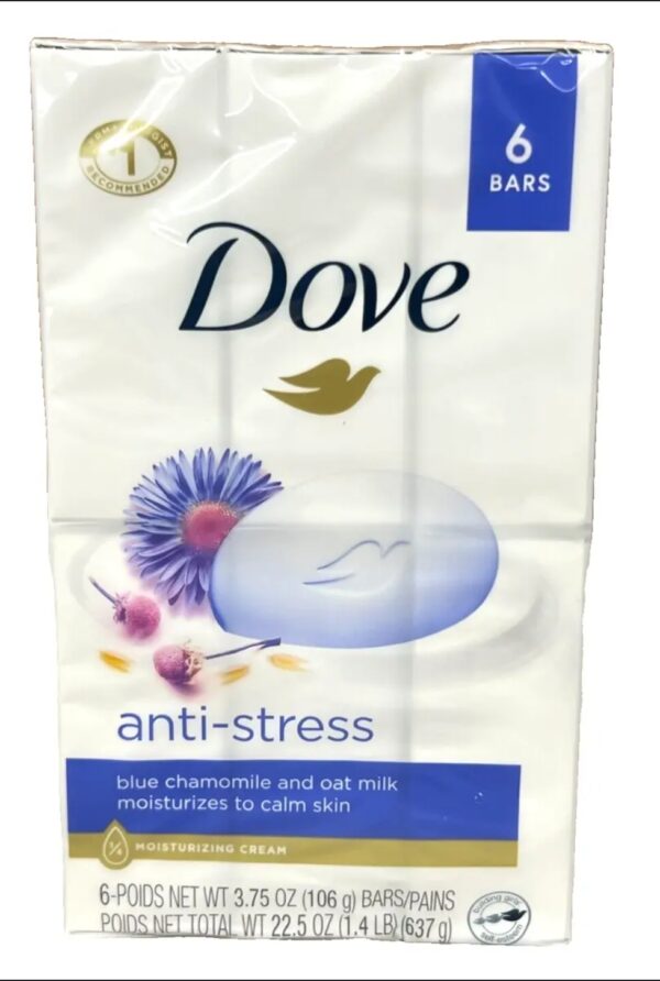 Dove Beauty Bar Blue Chamomile & Oat Milk Moisturizing Soap 6 Bars 22.5 oz | EZ Auction