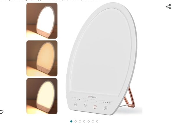 Comfytemp Light Therapy Lamp, 10,000 Lux Full Spectrum Light Therapy Lamp, 4 Adjustable Light Brightness, Color Temperature & 4 Timer, Portable Light Therapy Box with Stand, Improve Sleep & Lift Mood | EZ Auction