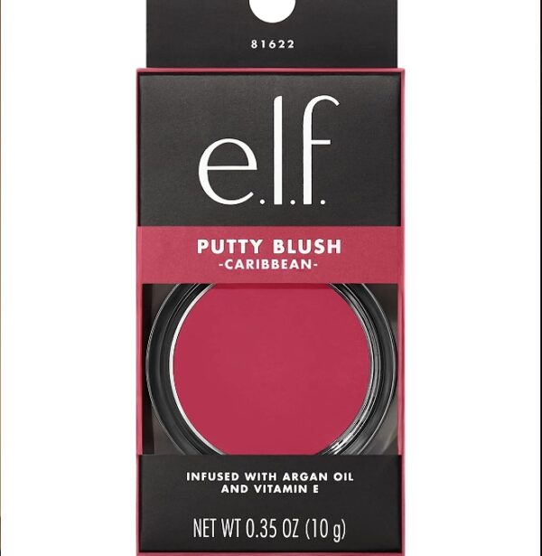 e.l.f. Putty Blush, Creamy & Ultra Pigmented Formula, Infused with Argan Oil & Vitamin E, Caribbean, 0.35 Oz (10g) | EZ Auction