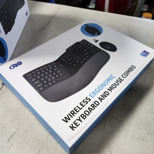 Ergonomic Wireless Keyboard Mouse Combo, Bluetooth/2.4G Split Design Keyboard with Palm Rest and 3 Levels DPI Adjustable Wireless Vertical Mouse, Multi-Device, Rechargeable, for Windows/Mac/Android | EZ Auction