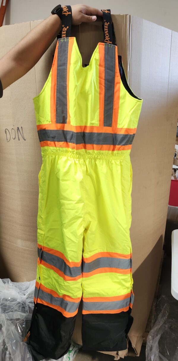 Pioneer High Visibility, Waterproof, Windproof Quilted Bib Safety Pants With Adjustable Suspenders, Reflective Tape, Yellow/Green, Unisex, M, V1120661U-M | EZ Auction