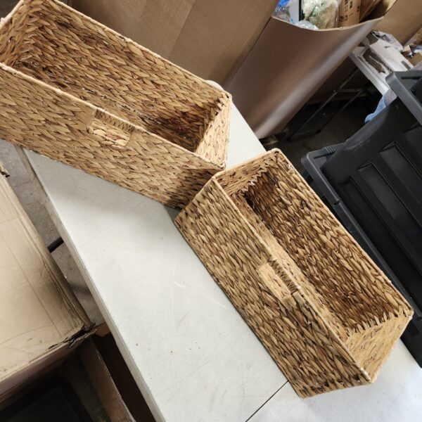 PACK OF 2 StorageWorks Round Paper Rope Storage Baskets & StorageWorks Woven Storage Baskets | EZ Auction