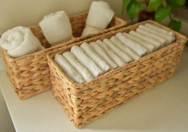 PACK OF 2 StorageWorks Round Paper Rope Storage Baskets & StorageWorks Woven Storage Baskets | EZ Auction